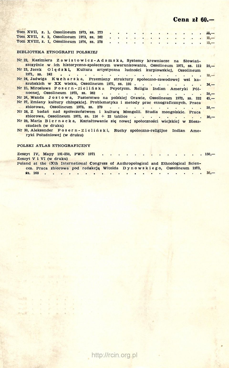 112 20, Nr 23, Jacek Olędzki, Kultura artystyczna ludności kurpiowskiej, Ossolineum 1971, ss.