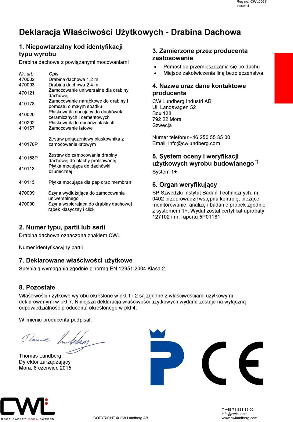 mocujący do dachówek ceramicznych i cementowych 410202 410157 Płaskownik do dachów płaskich Zamocowanie łatowe 410170P Zestaw połączeniowy płaskownika z zamocowanie łatowym 3.