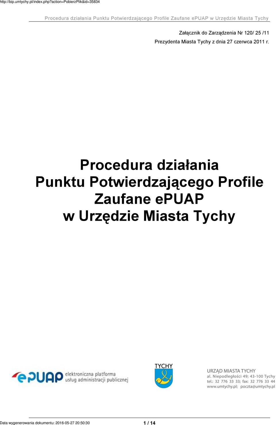 r. Procedura działania Punktu Potwierdzającego