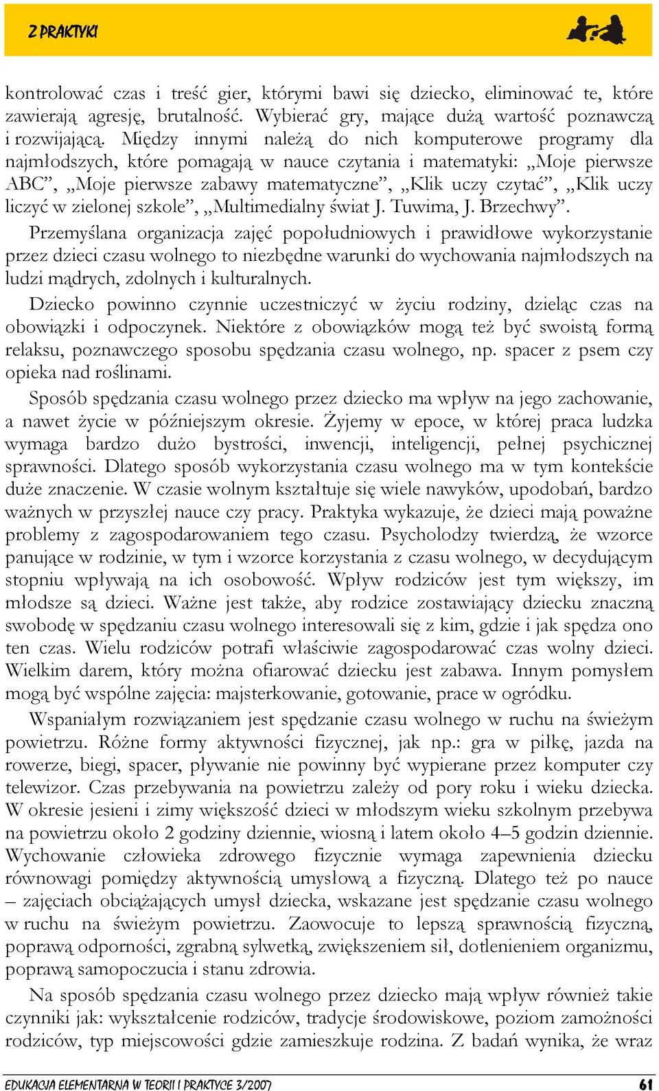 liczyć w zielonej szkole, Multimedialny świat J. Tuwima, J. Brzechwy.