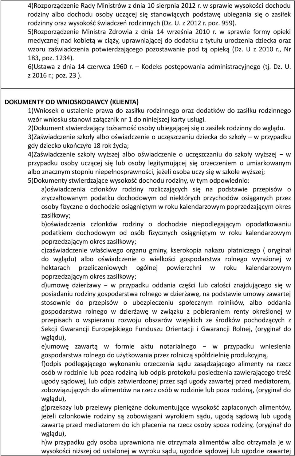 5)Rozporządzenie Ministra Zdrowia z dnia 14 września 2010 r.