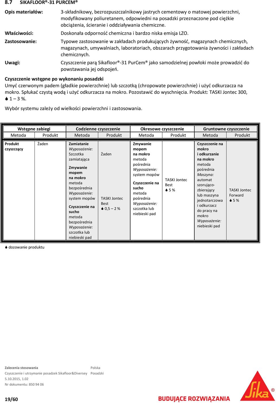 Typowe zastosowanie w zakładach produkujących żywność, magazynach chemicznych, magazynach, umywalniach, laboratoriach, obszarach przygotowania żywności i zakładach chemicznych.