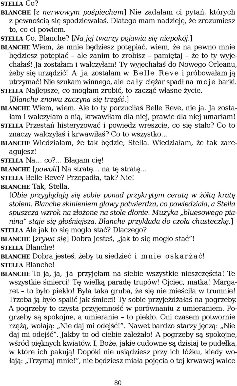 Ty wyjechałaś do Nowego Orleanu, żeby się urządzić! A ja zostałam w Belle Reve i próbowałam ją utrzymać! Nie szukam winnego, ale c a ły ciężar spadł na moje barki.