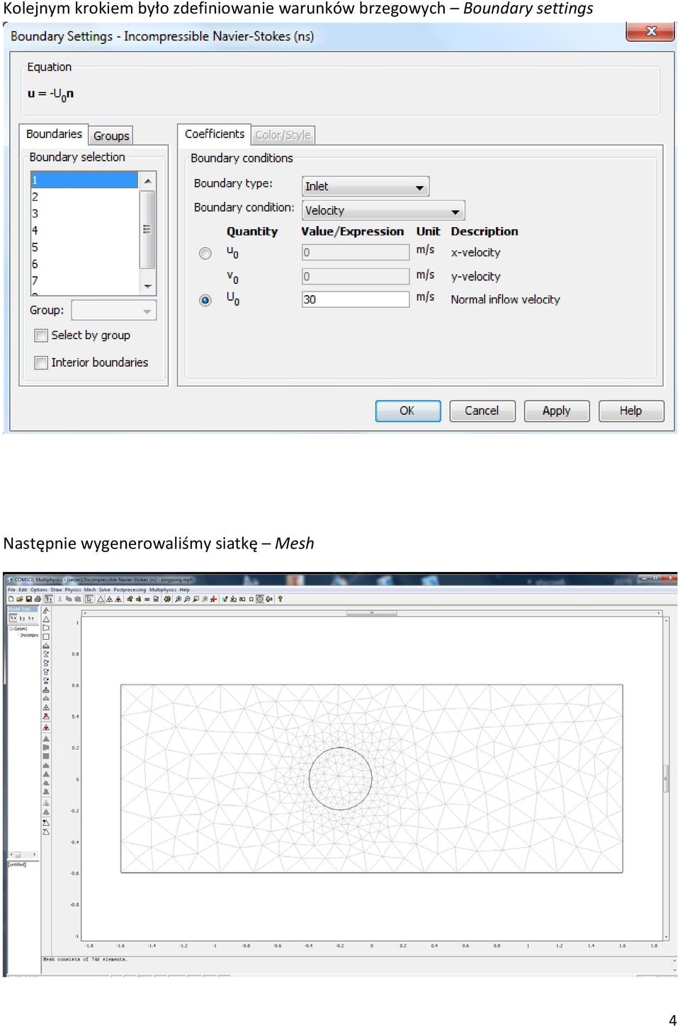 brzegowych Boundary settings