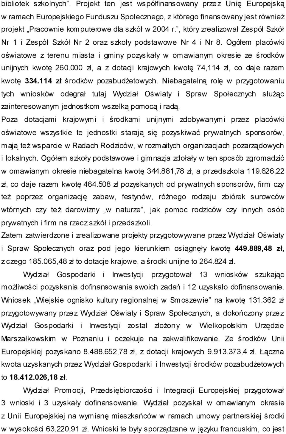 , który zrealizował Zespół Szkół Nr 1 i Zespół Szkół Nr 2 oraz szkoły podstawowe Nr 4 i Nr 8.