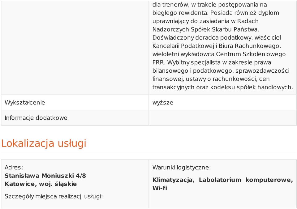 Wybitny specjalista w zakresie prawa bilansowego i podatkowego, sprawozdawczości finansowej, ustawy o rachunkowości, cen transakcyjnych oraz kodeksu spółek handlowych.