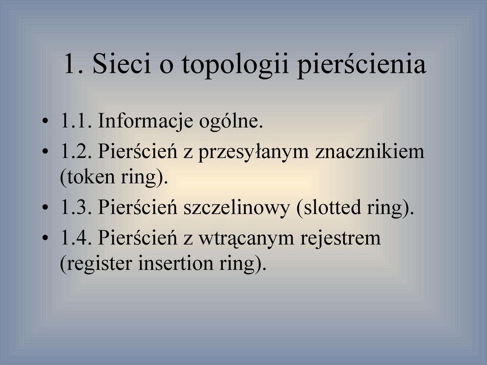 1.3. Pierścień szczelinowy (slotted ring). 1.4.