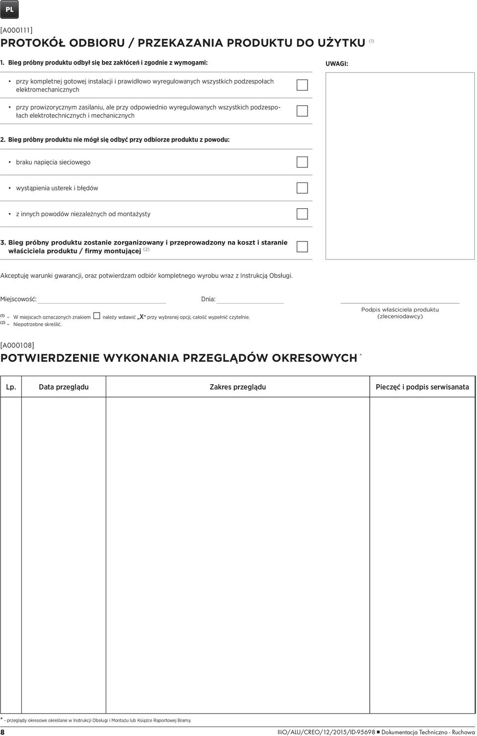 prowizorycznym zasilaniu, ale przy odpowiednio wyregulowanych wszystkich podzespołach elektrotechnicznych i mechanicznych 2.