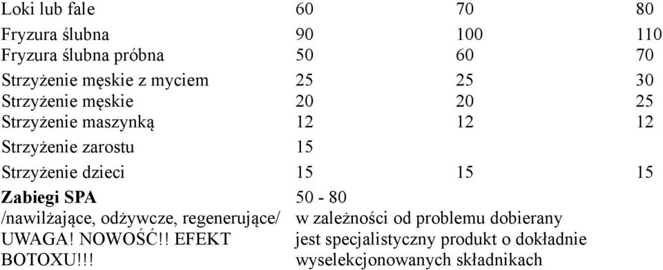 15 Zabiegi SPA /nawilżające, odżywcze, regenerujące/ UWAGA! NOWOŚĆ!! EFEKT BOTOXU!