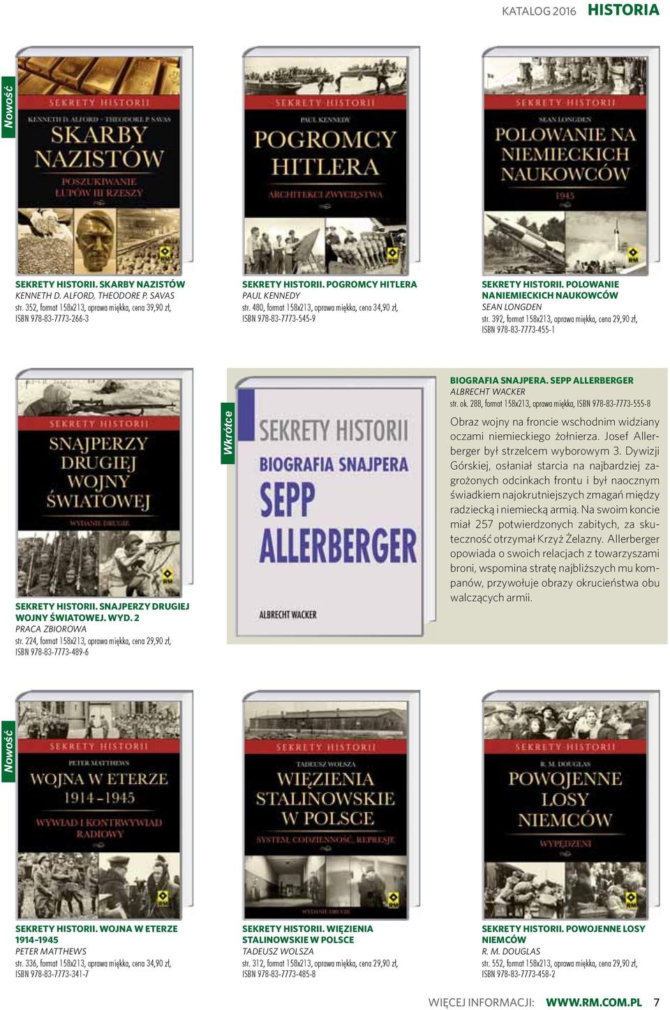 392, format 158x213, oprawa miękka, cena 29,90 zł, ISBN 978-83-7773-455-1 SEKRETY HISTORII. SNAJPERZY DRUGIEJ WOJNY ŚWIATOWEJ. WYD. 2 PRACA ZBIOROWA str.