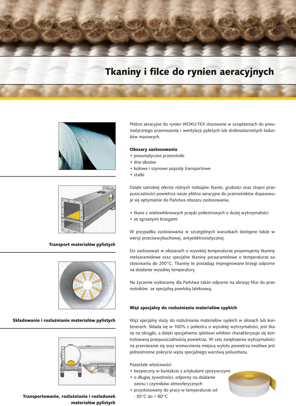 powietrza nasze płótno aeracyjne do przenośników dopasowuje się optymalnie do Państwa obszaru zastosowania.