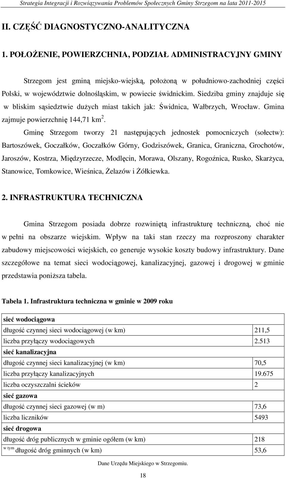 Siedziba gminy znajduje się w bliskim sąsiedztwie dużych miast takich jak: Świdnica, Wałbrzych, Wrocław. Gmina zajmuje powierzchnię 144,71 km 2.