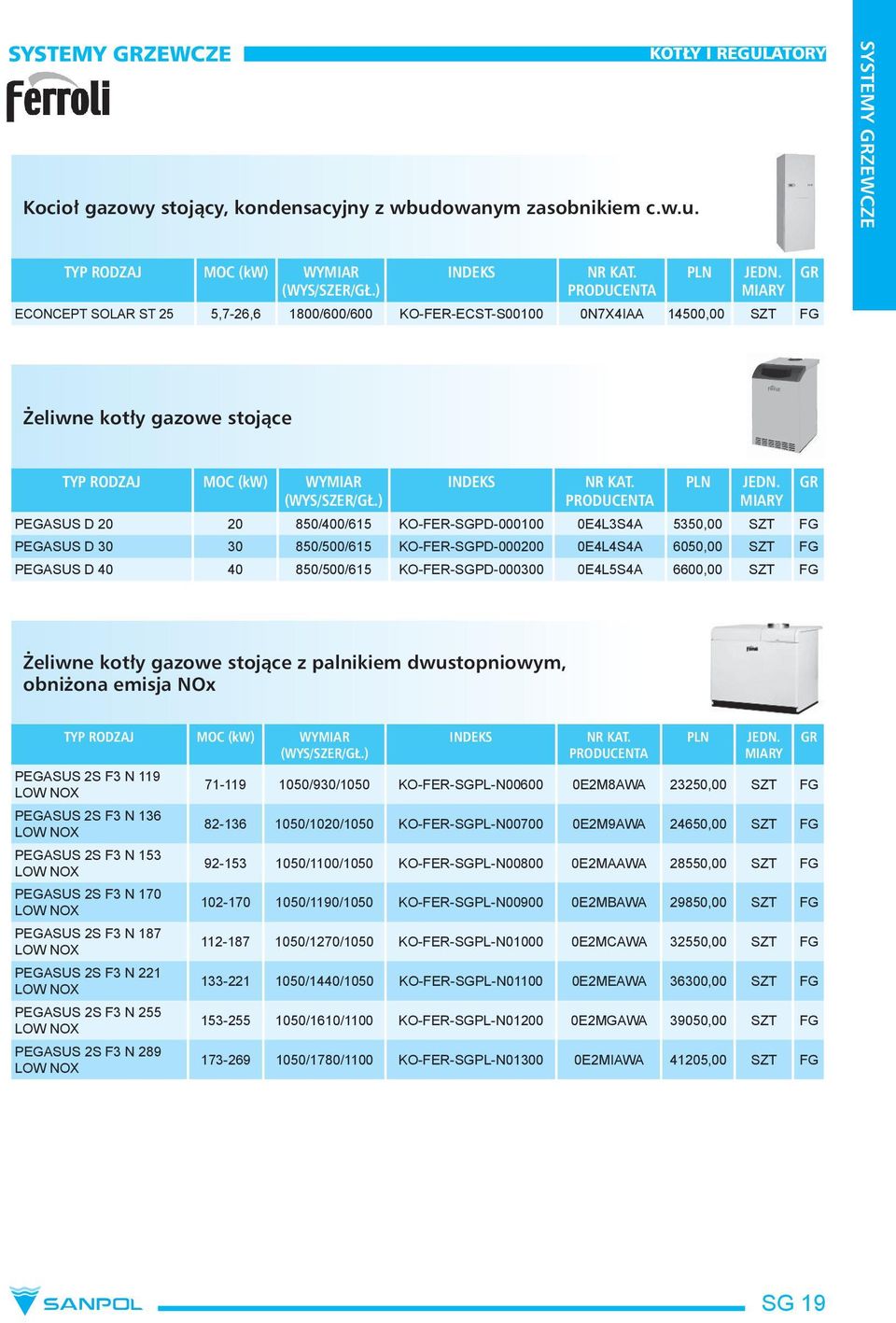 ) PEGASUS D 20 20 850/400/615 KO-FER-SGPD-000100 0E4L3S4A 5350,00 SZT FG PEGASUS D 30 30 850/500/615 KO-FER-SGPD-000200 0E4L4S4A 6050,00 SZT FG PEGASUS D 40 40 850/500/615 KO-FER-SGPD-000300 0E4L5S4A