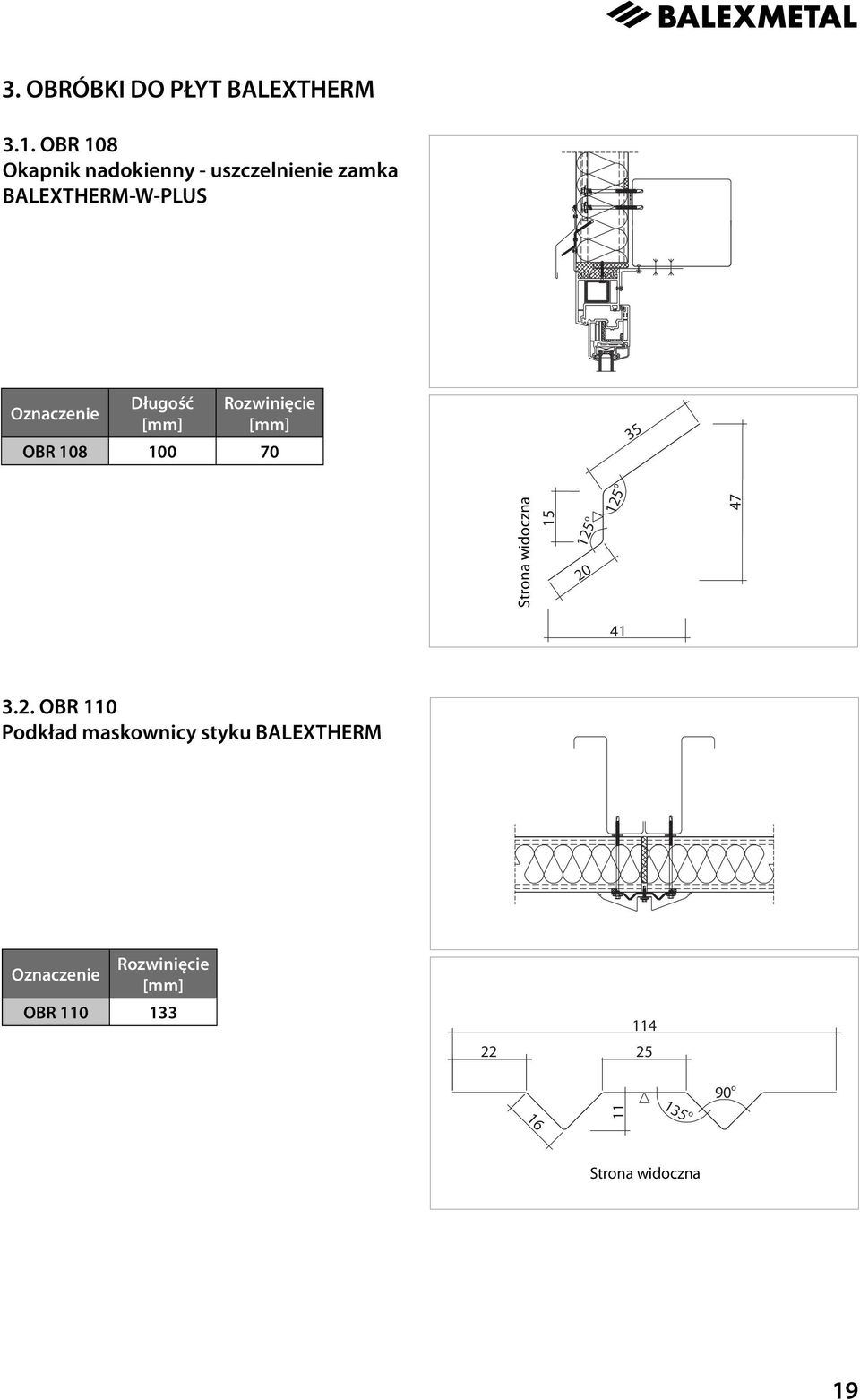 LEXTHERM-W-PLUS Długość OR 10 100 70 35 15 20 125 o 125