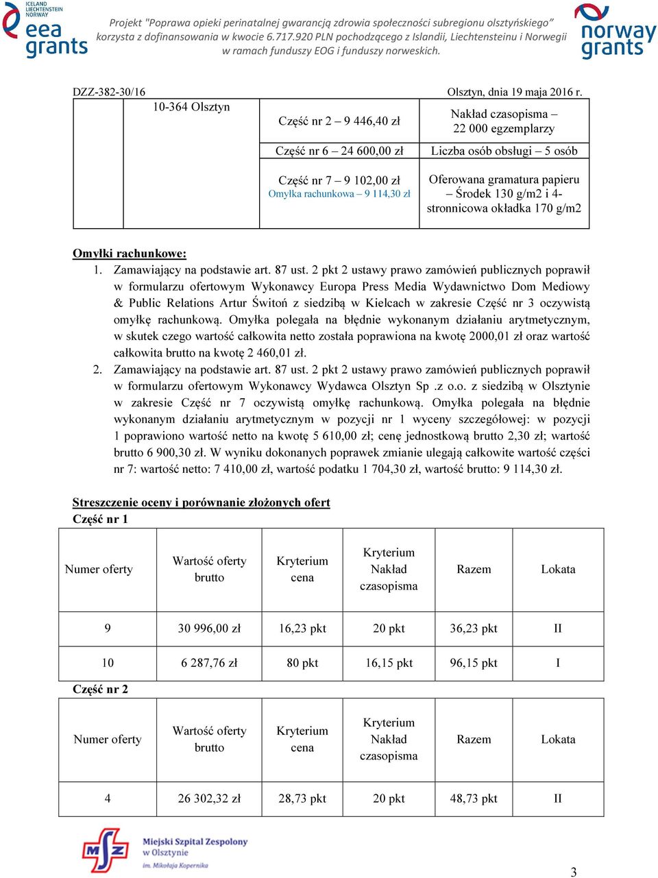 2 pkt 2 ustawy prawo zamówień publicznych poprawił w formularzu ofertowym Wykonawcy Europa Press Media Wydawnictwo Dom Mediowy & Public Relations Artur Świtoń z siedzibą w Kielcach w zakresie Część