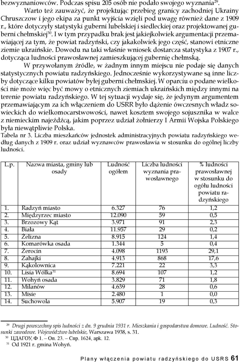 , które dotyczyły statystyki guberni lubelskiej i siedleckiej oraz projektowanej guberni chełmskiej 30.