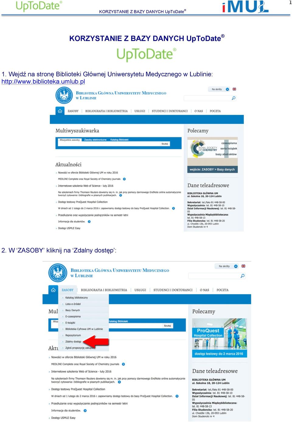 Wejdź na stronę Biblioteki Głównej Uniwersytetu