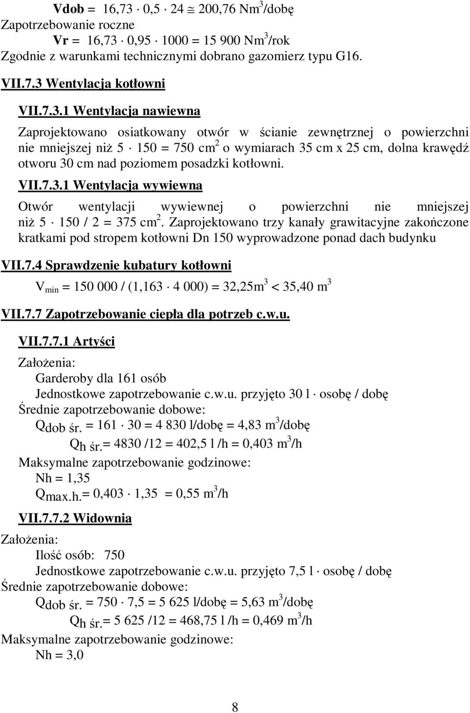 /dobę Zapotrzebowanie roczne Vr = 16,73 