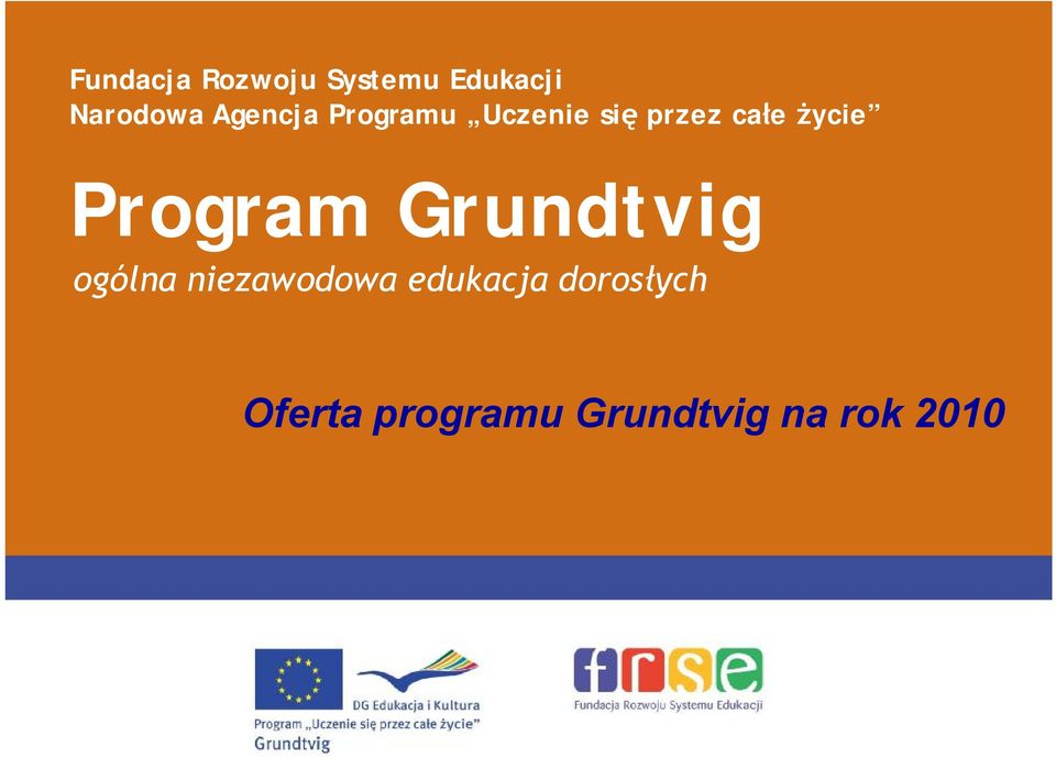 Program Grundtvig ogólna niezawodowa edukacja