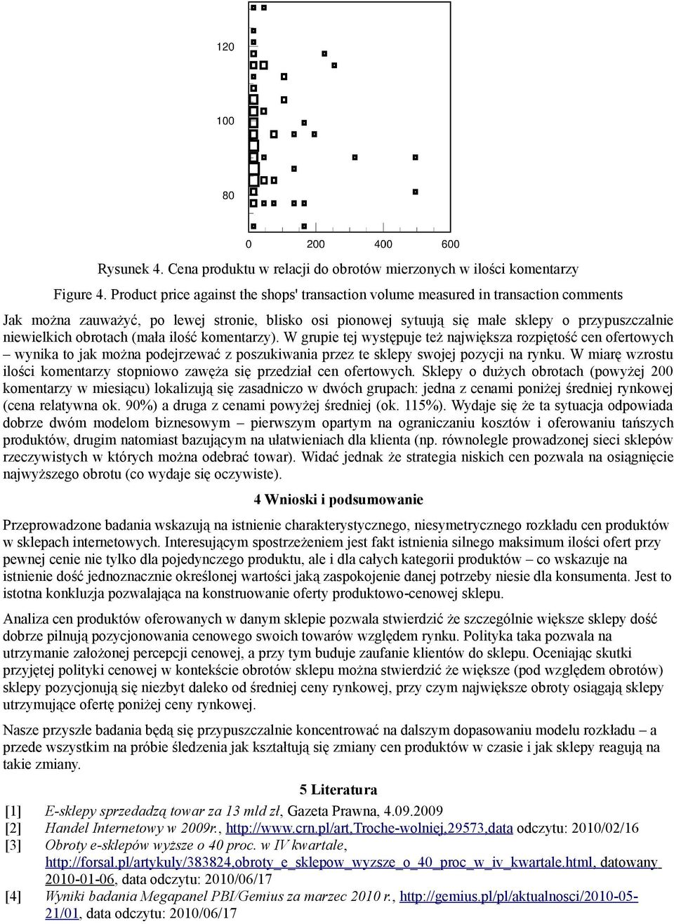 obrotach (mała ilość komentarzy). W grupie tej występuje też największa rozpiętość cen ofertowych wynika to jak można podejrzewać z poszukiwania przez te sklepy swojej pozycji na rynku.