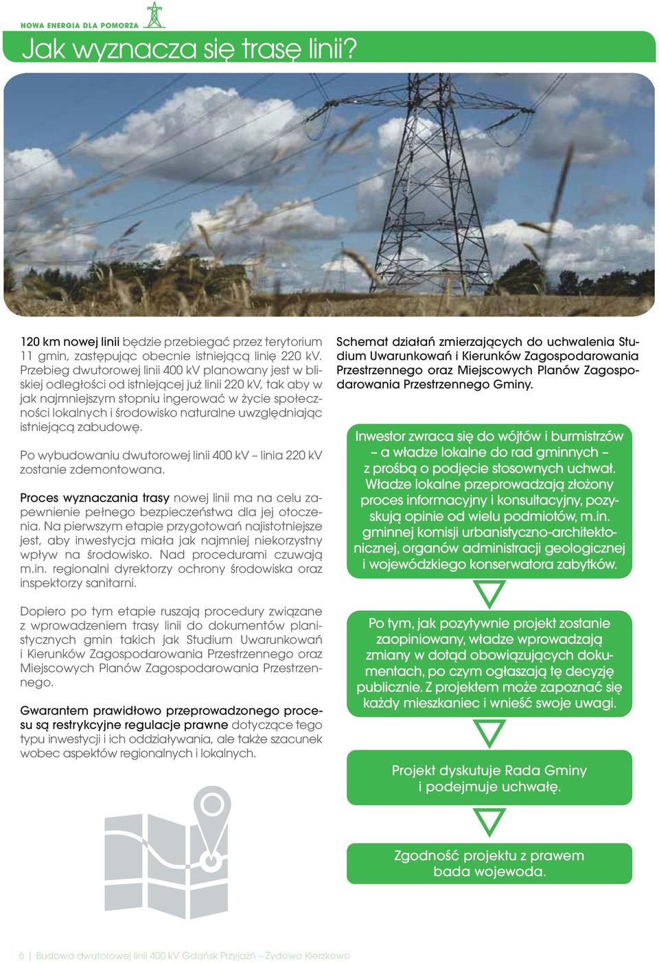 naturalne uwzględniając istniejącą zabudowę. Po wybudowaniu dwutorowej linii 400 kv linia 220 kv zostanie zdemontowana.