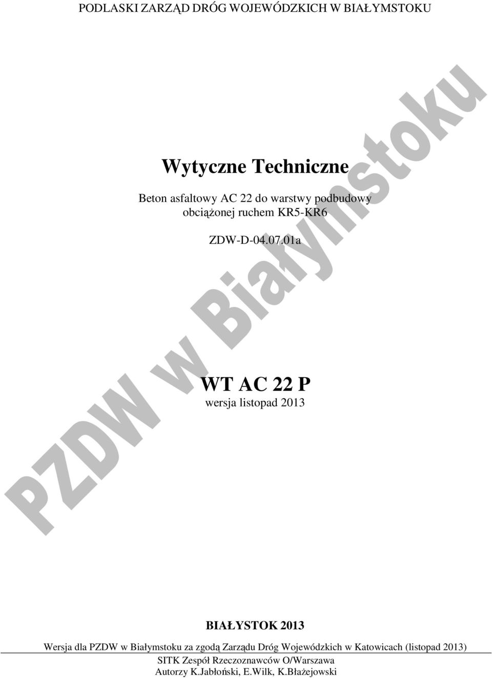 warstwy podbudowy obciążonej ruchem KR5-KR6
