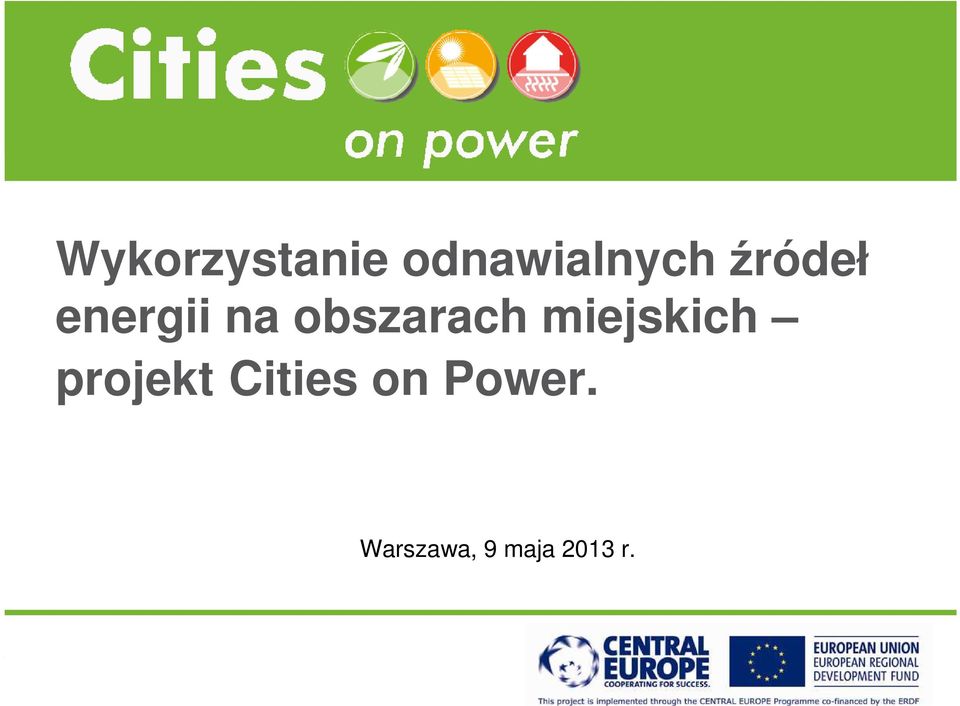 miejskich projekt Cities on