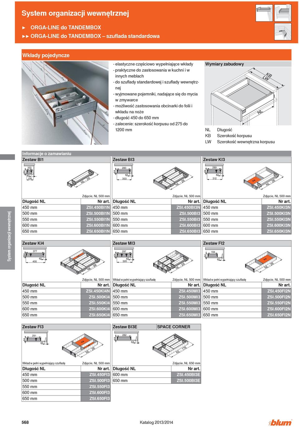 Długość KB LW Szerokość wewnętrzna korpusu Zestaw BI1 Zestaw BI3 Zestaw KI3 103 280 289 64 42 126 NL - 26 64 42 303 NL - 26 64 42 312 NL - 26 Zestaw KI4 64 377 42 400 Zdjęcie, NL ZSI.450BI1N ZSI.