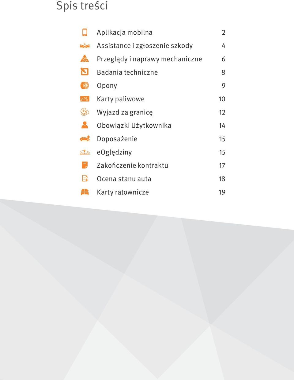 10 GB Wyjazd za granicę 12 GB Obowiązki Użytkownika 14 GB Doposażenie 15 GB