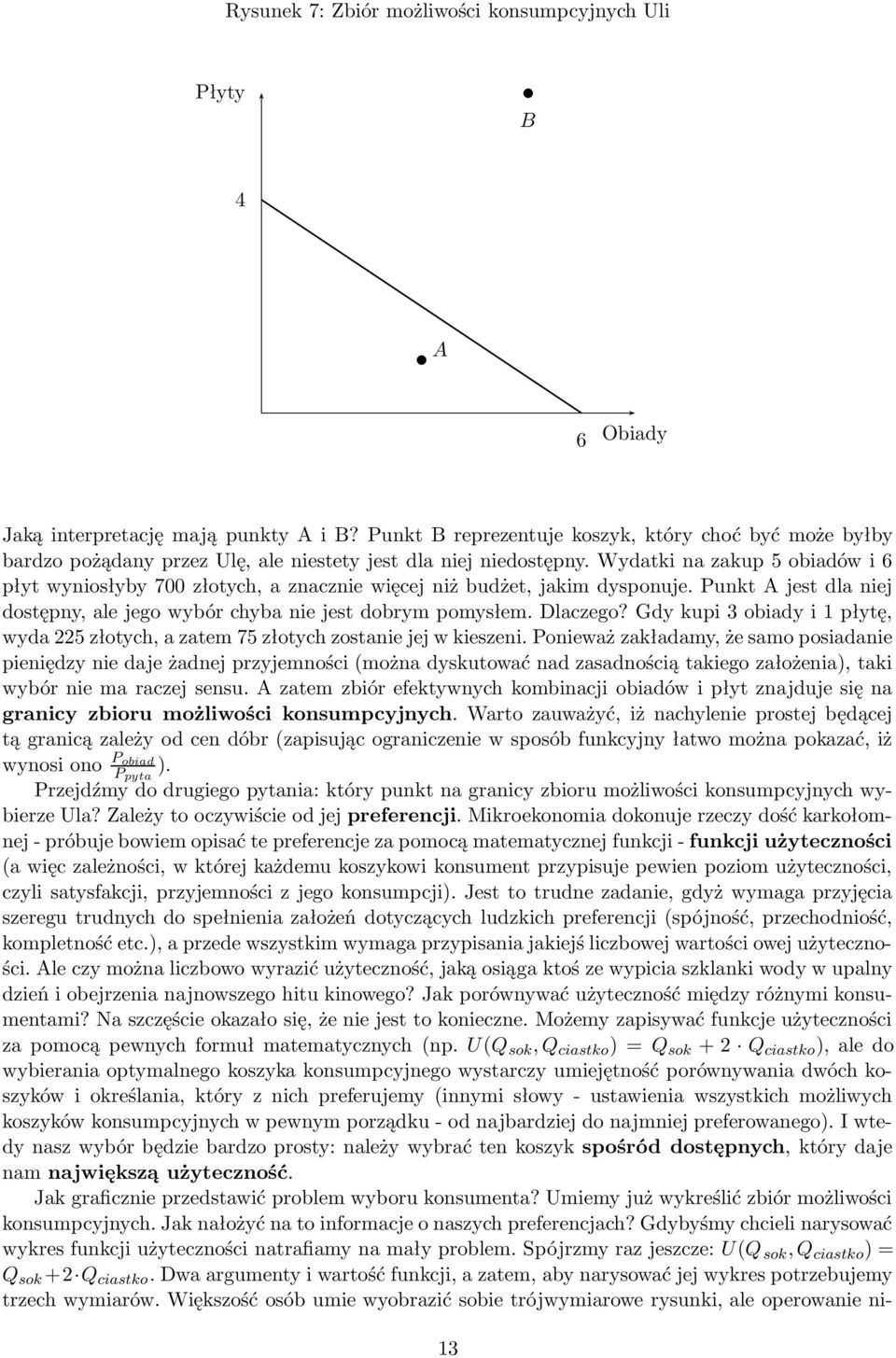 Wydatki na zakup 5 obiadów i 6 płyt wyniosłyby 700 złotych, a znacznie więcej niż budżet, jakim dysponuje. Punkt A jest dla niej dostępny, ale jego wybór chyba nie jest dobrym pomysłem. Dlaczego?
