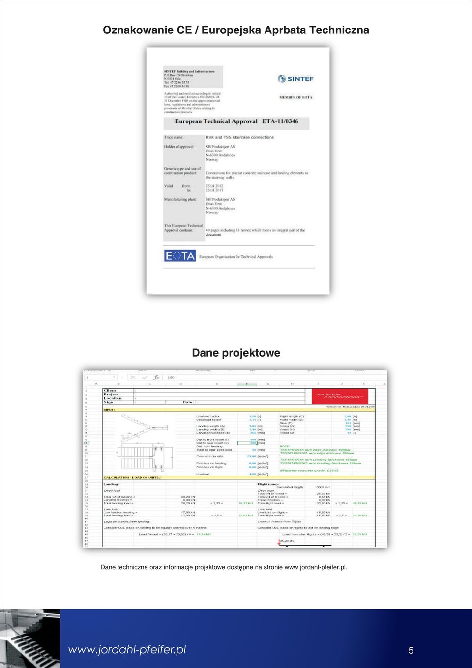 projektowe Dane techniczne oraz