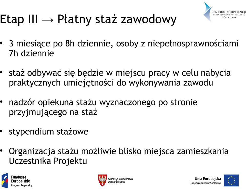 do wykonywania zawodu nadzór opiekuna stażu wyznaczonego po stronie przyjmującego na staż