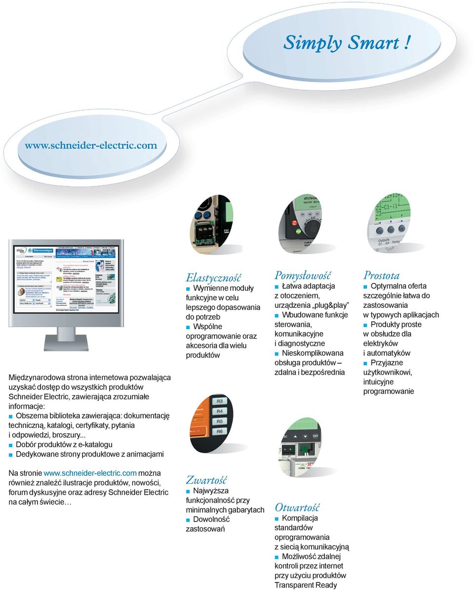 .. b b Dobór produktów z e-katalogu Dedykowane strony produktowe z animacjami Elastyczność b Wymienne moduły funkcyjne w celu lepszego dopasowania do potrzeb b Wspólne oprogramowanie oraz akcesoria