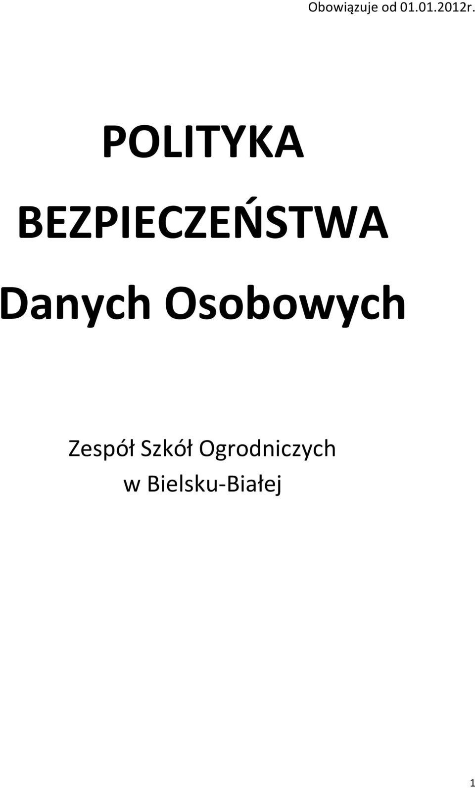 Danych Osobowych Zespół