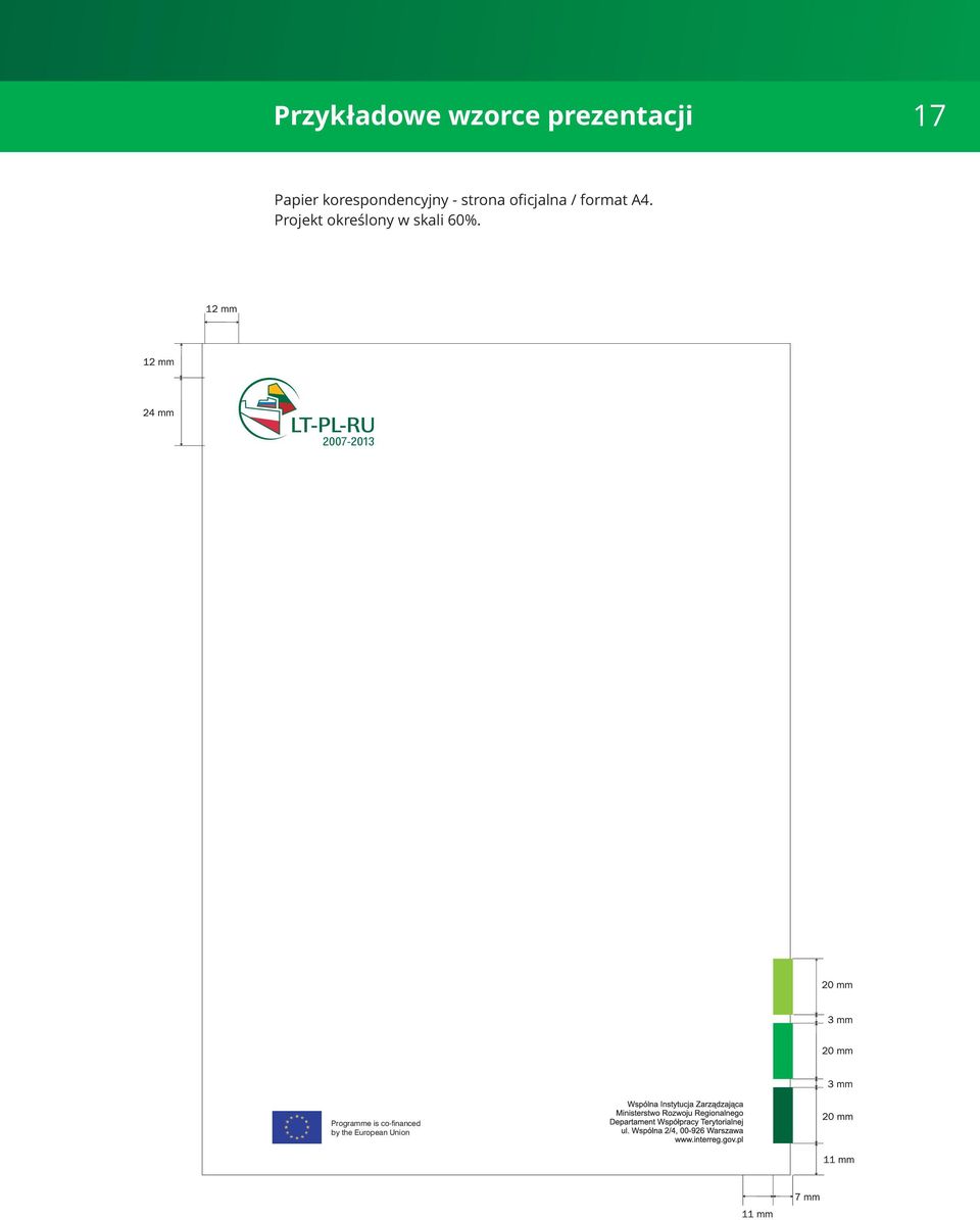 format A4. Projekt określony w skali 60%.