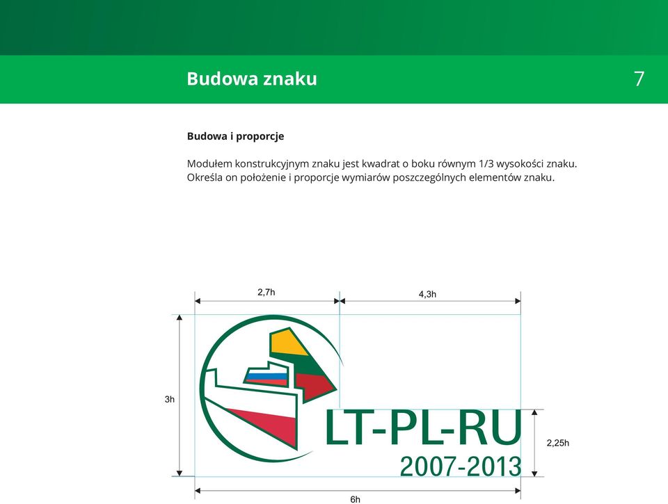 równym 1/3 wysokości znaku.