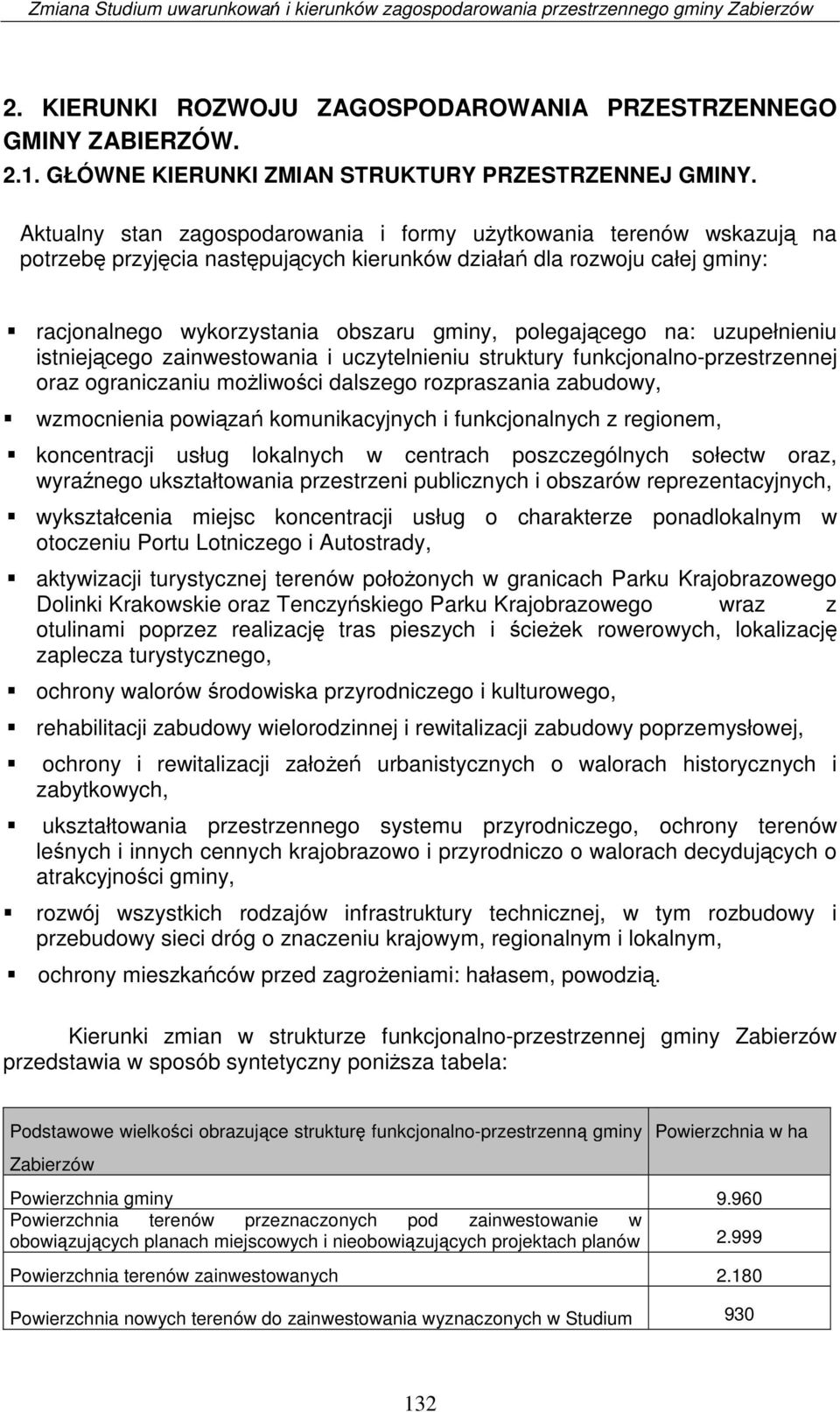 polegającego na: uzupełnieniu istniejącego zainwestowania i uczytelnieniu struktury funkcjonalno-przestrzennej oraz ograniczaniu możliwości dalszego rozpraszania zabudowy, wzmocnienia powiązań