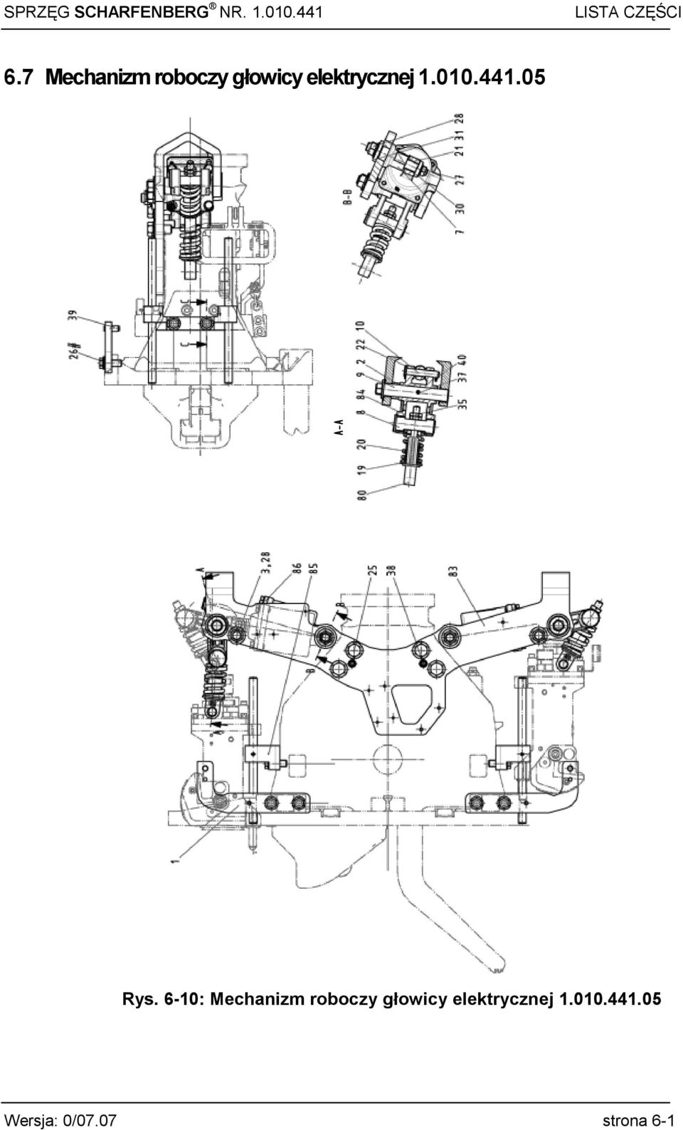 6-10: Mechanizm roboczy głowicy