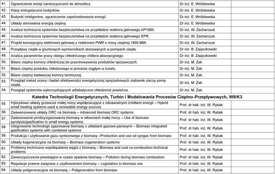 Analiza techniczna systemów bezpieczeństwa na przykładzie reaktora jądrowego EPR. Dr inż. W. Zacharczuk 47. Projekt koncepcyjny elektrowni jądrowej z reaktorem PWR o mocy cieplnej 1800 MW. Dr inż. W. Zacharczuk 48.