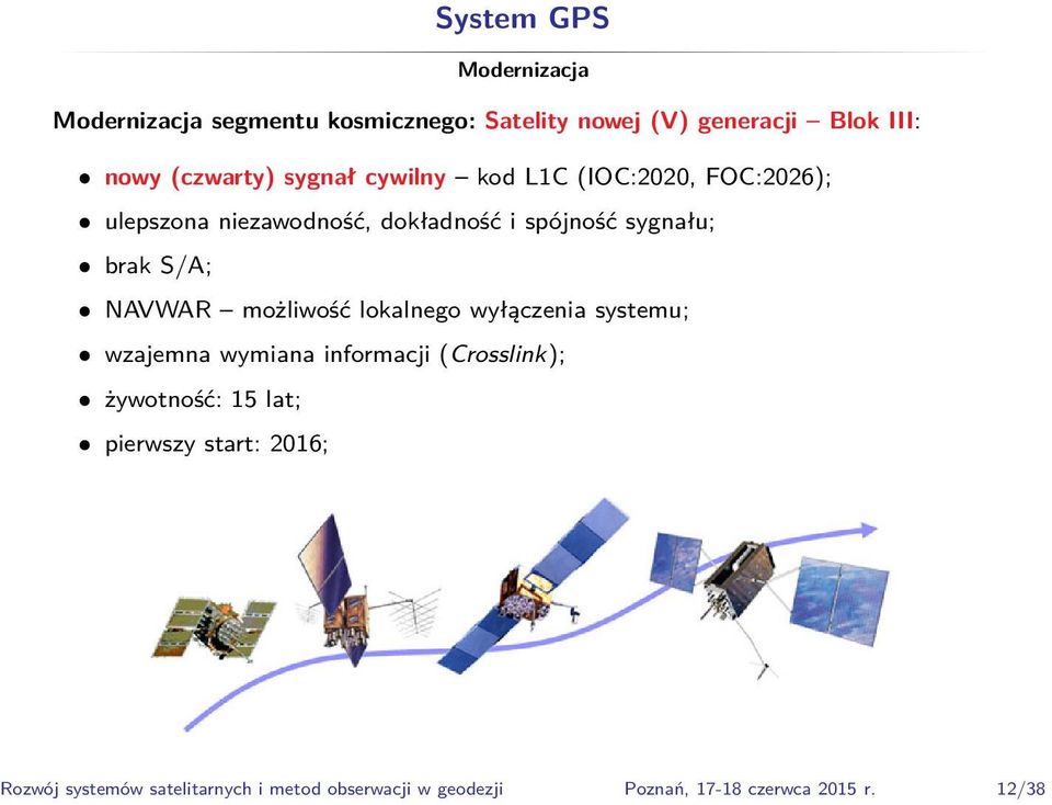 brak S/A; NAVWAR możliwość lokalnego wyłączenia systemu; wzajemna wymiana informacji (Crosslink); żywotność: 15