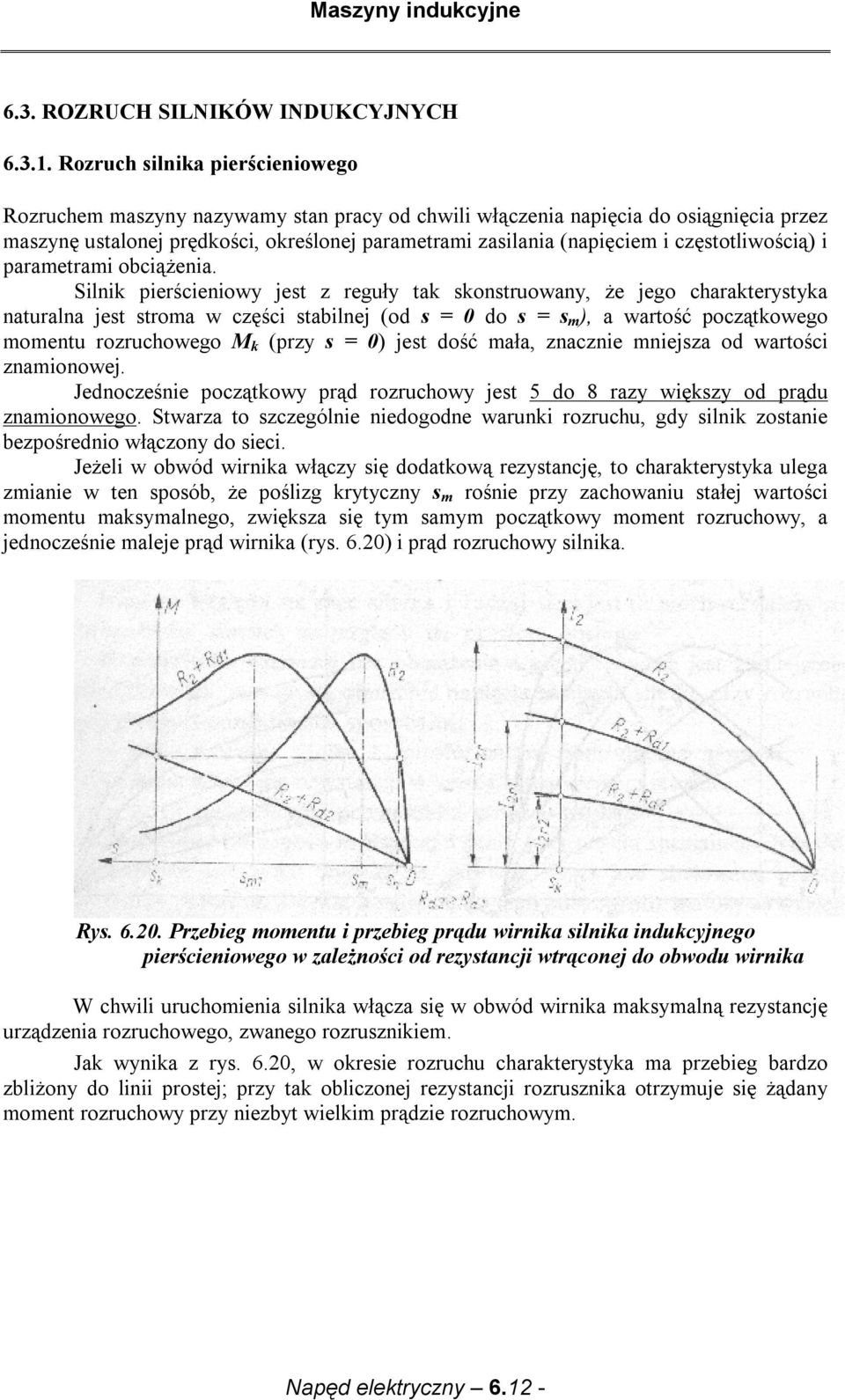 . ozruch ilnia pierścieniowego ozruchem mazyny nazywamy tan pracy od chwili włączenia napięcia do oiągnięcia przez mazynę utalonej prędości, oreślonej parametrami zailania (napięciem i