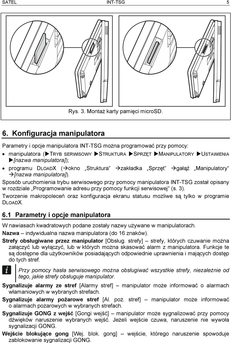 DLOADX ( okno Struktura zakładka Sprzęt gałąź Manipulatory [nazwa manipulatora]).