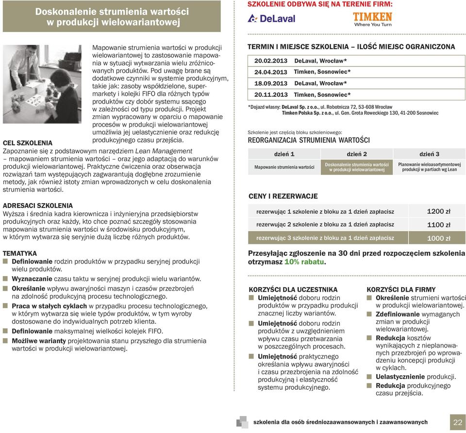 Pod uwagę brane są dodatkowe czynniki w systemie produkcyjnym, takie jak: zasoby współdzielone, supermarkety i kolejki FIFO dla różnych typów produktów czy dobór systemu ssącego w zależności od typu