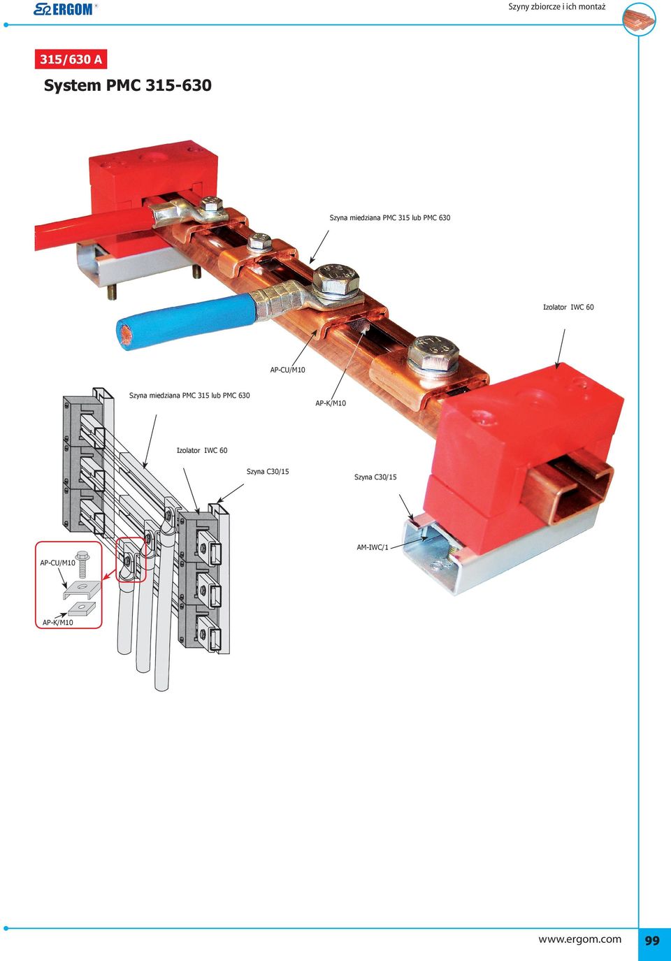 miedziana PMC 315 lub PMC 630 AP-K/M10 Izolator IWC