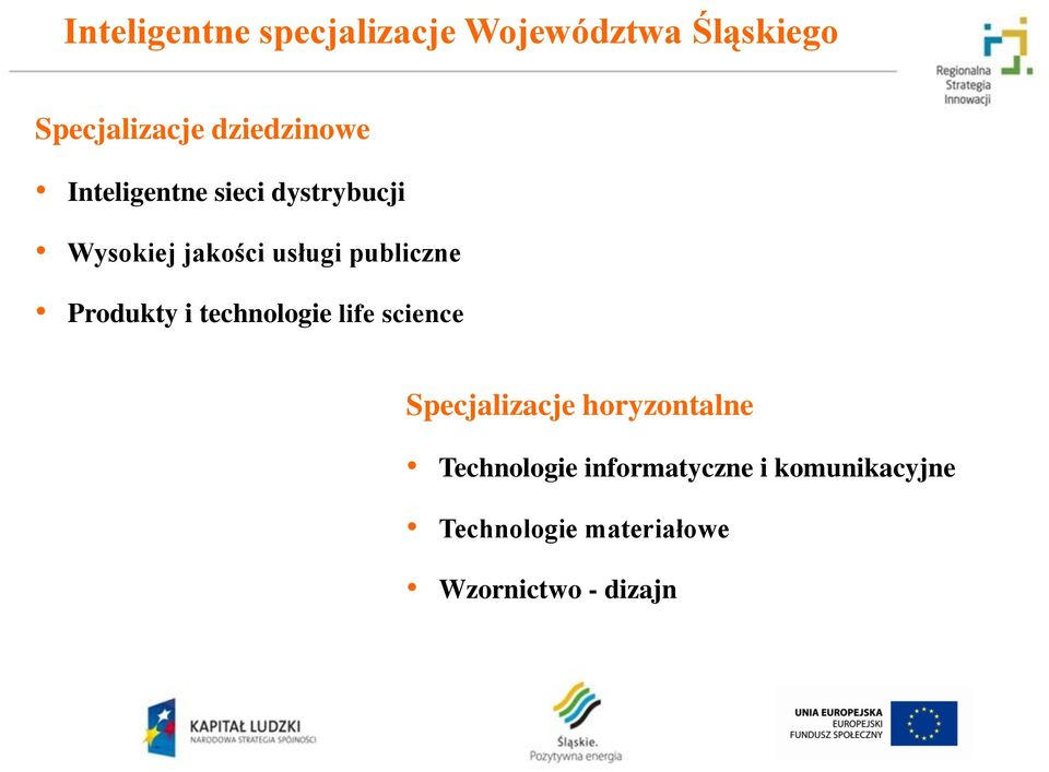 publiczne Produkty i technologie life science Specjalizacje