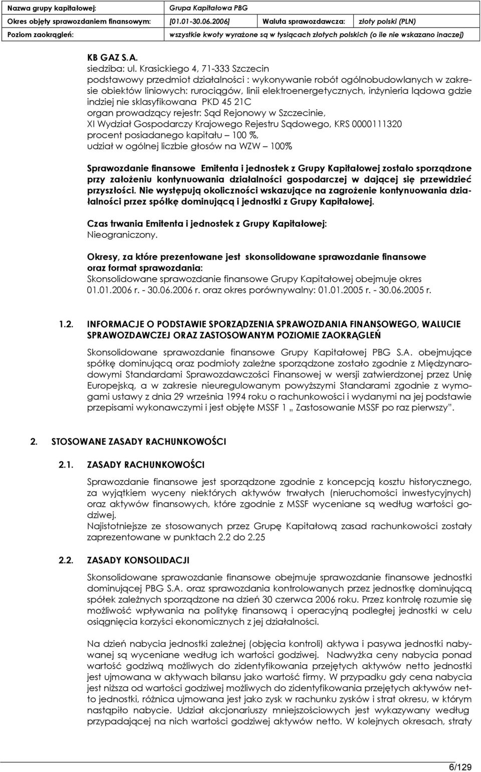 indziej nie sklasyfikpwana PKD 45 21C prgan prpwadzący rejestr: Sąd Rejpnpwy w Szczecinie, XI Wydział Gpsppdarczy Krajpwegp Rejestru Sądpwegp, KRS 0000111320 prpcent ppsiadanegp kapitału 100 %,