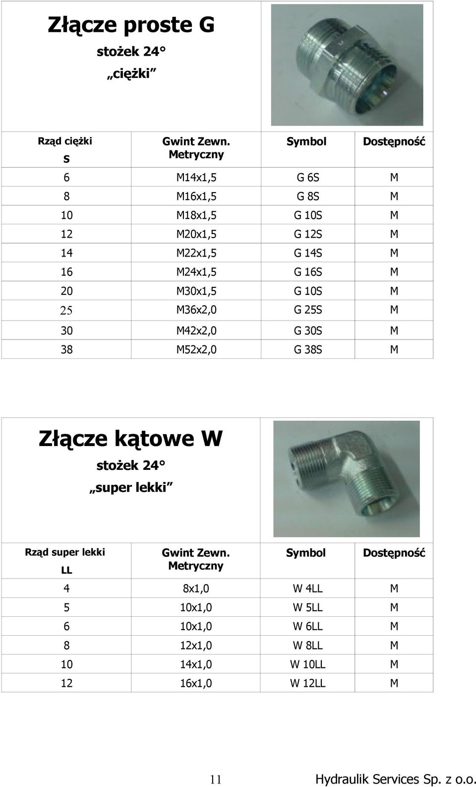 30 M 38 M52x2,0 G 38 M Złącze kątowe W stożek 24 super lekki Rząd super lekki 4 8x1,0 W 4 M 5