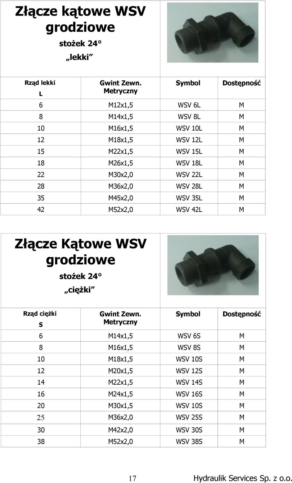 grodziowe stożek 24 ciężki Rząd ciężki 6 M14x1,5 WV 6 M 8 M16x1,5 WV 8 M 10 M18x1,5 WV 10 M 12 M20x1,5 WV 12 M 14 M22x1,5 WV