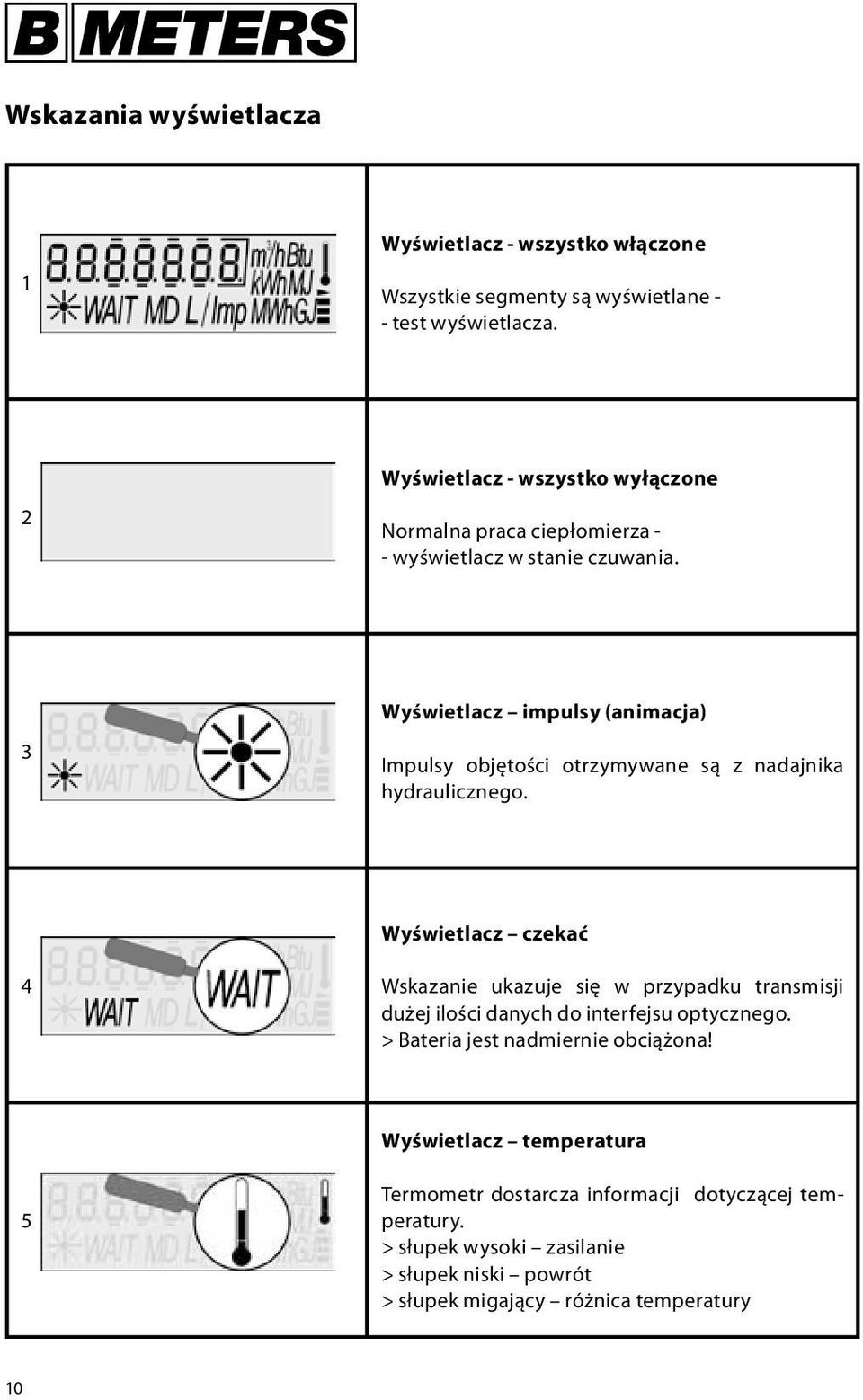 3 Wyświetlacz impulsy (animacja) Impulsy objętości otrzymywane są z nadajnika hydraulicznego.