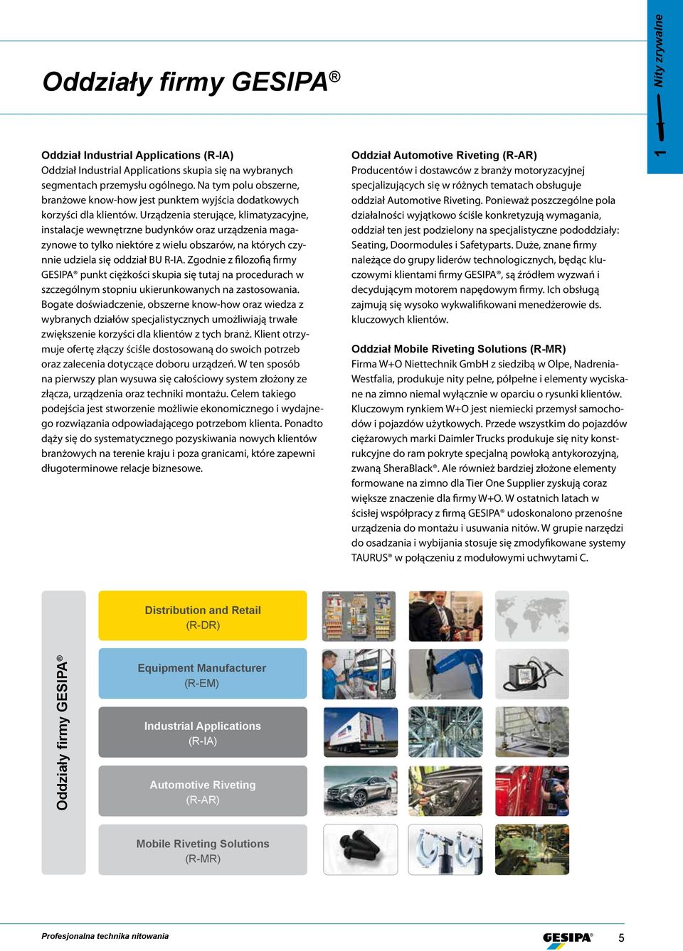 Urządzenia sterujące, klimatyzacyjne, instalacje wewnętrzne budynków oraz urządzenia magazynowe to tylko niektóre z wielu obszarów, na których czynnie udziela się oddział BU R-IA.